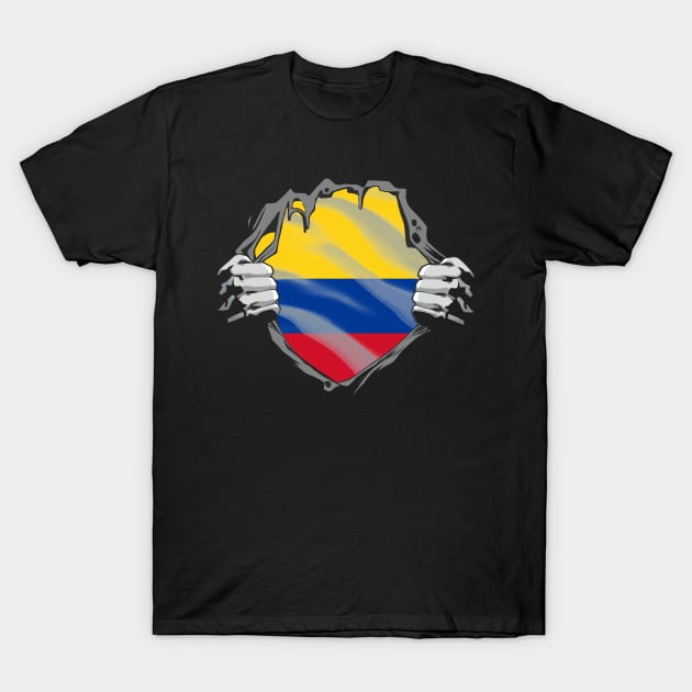 Proud Colombia Flag, Colombia gift heritage, Colombian girl Boy Friend T-Shirt by JayD World